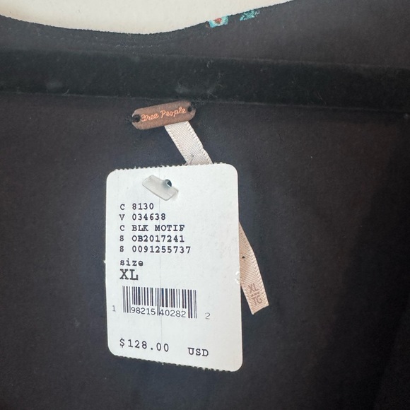 Free People Black Dress with Floral Design, NWT - Picture 2 of 5